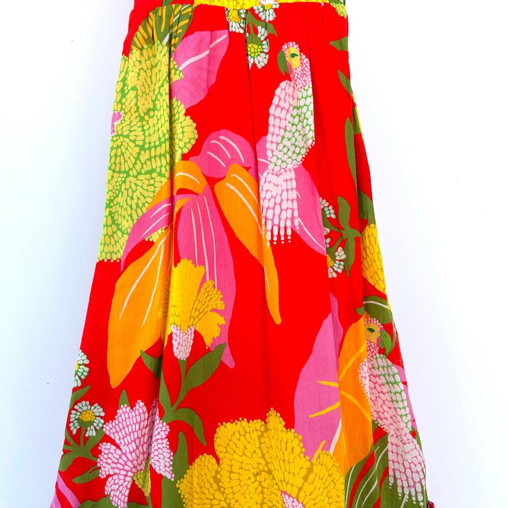 FARM Rio Tropical Neon Parrot Maxi Dress Strappy Colorful XS Bright Vacation - Picture 6 of 9